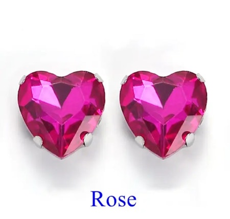 Sew on kristallhjärta Rose glas, 20st, 10mm