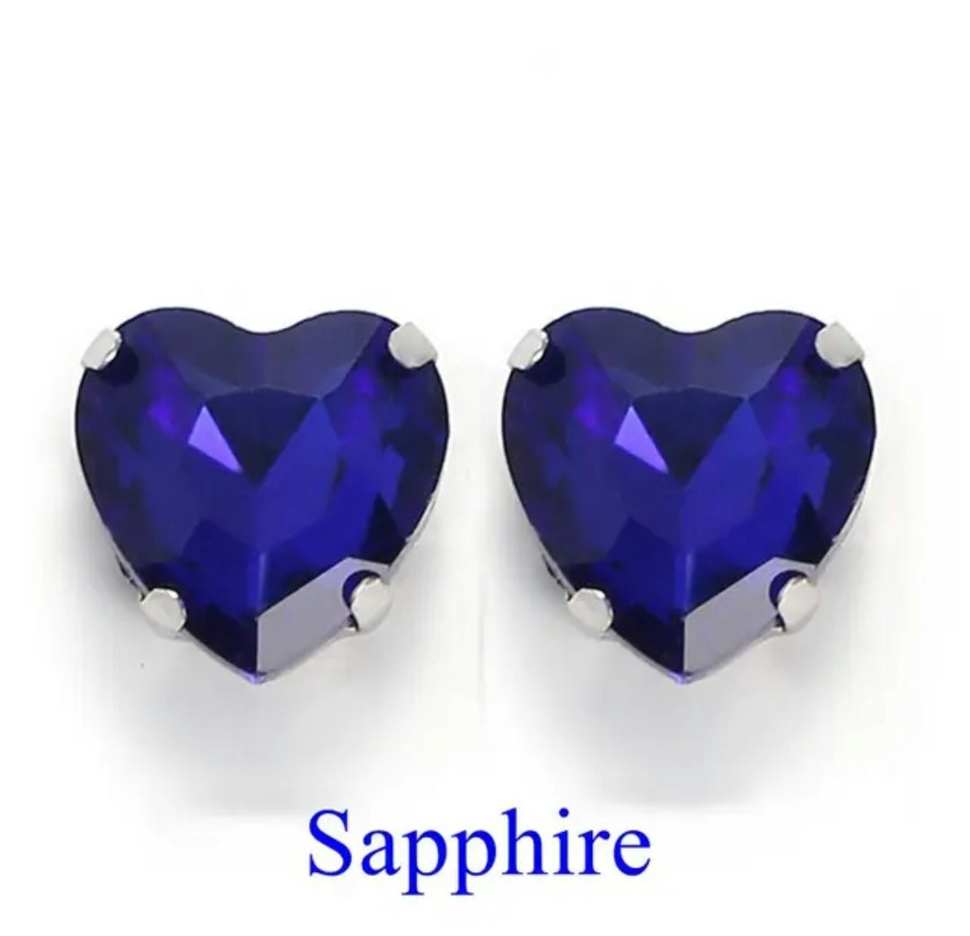 Sew on kristallhjärta Sapphire glas, 20st, 10mm