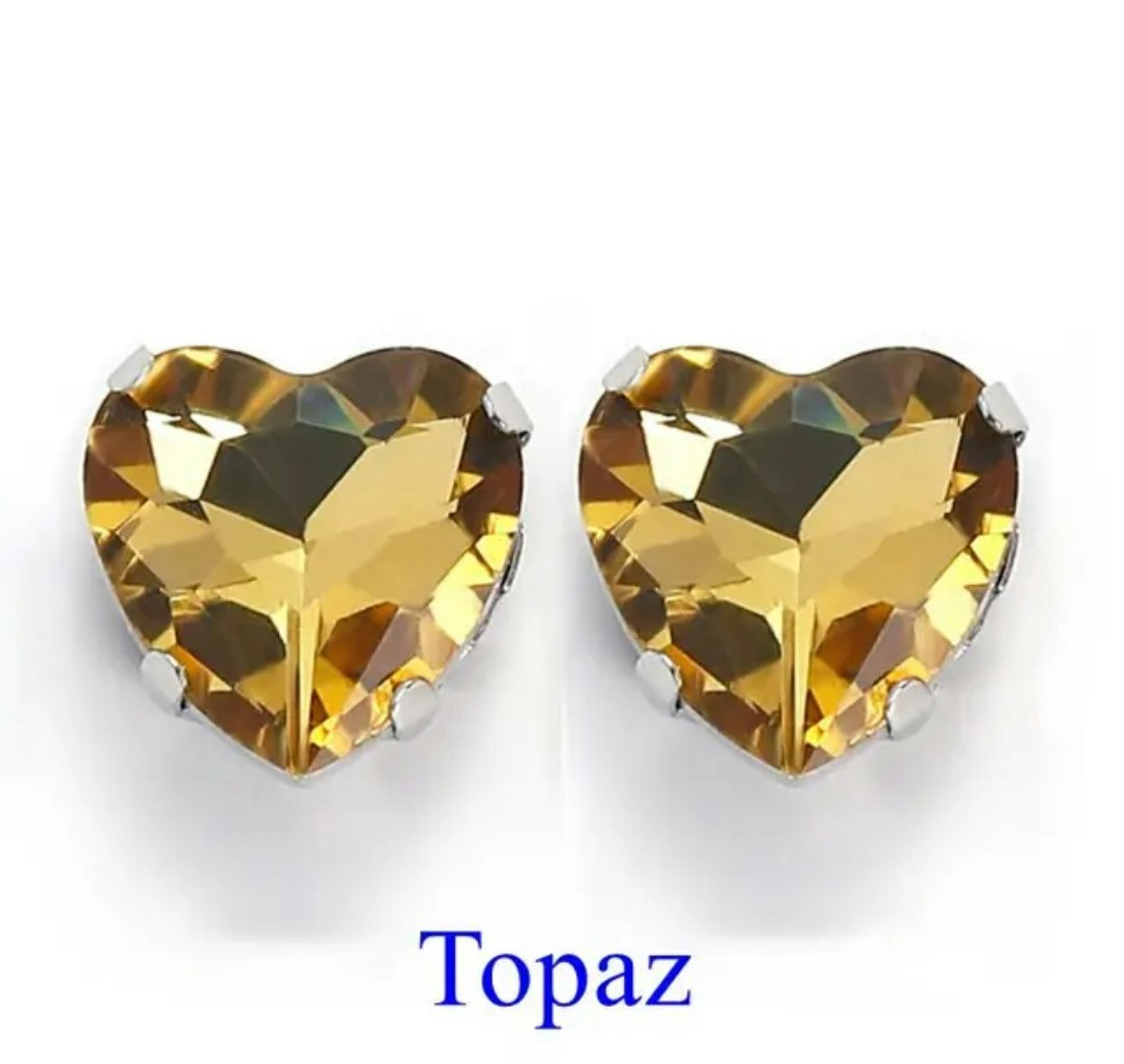 Sew on kristallhjärta Topaz glas, 20st, 10mm