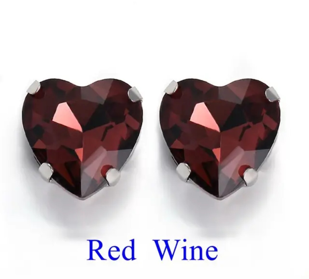 Sew on kristallhjärta Red wine glas, 20st, 10mm