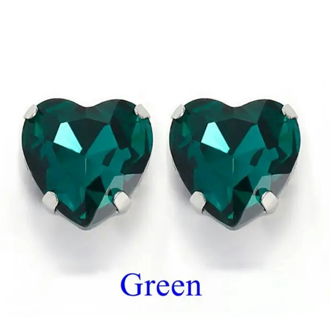 Sew on kristallhjärta Green glas, 20st, 10mm