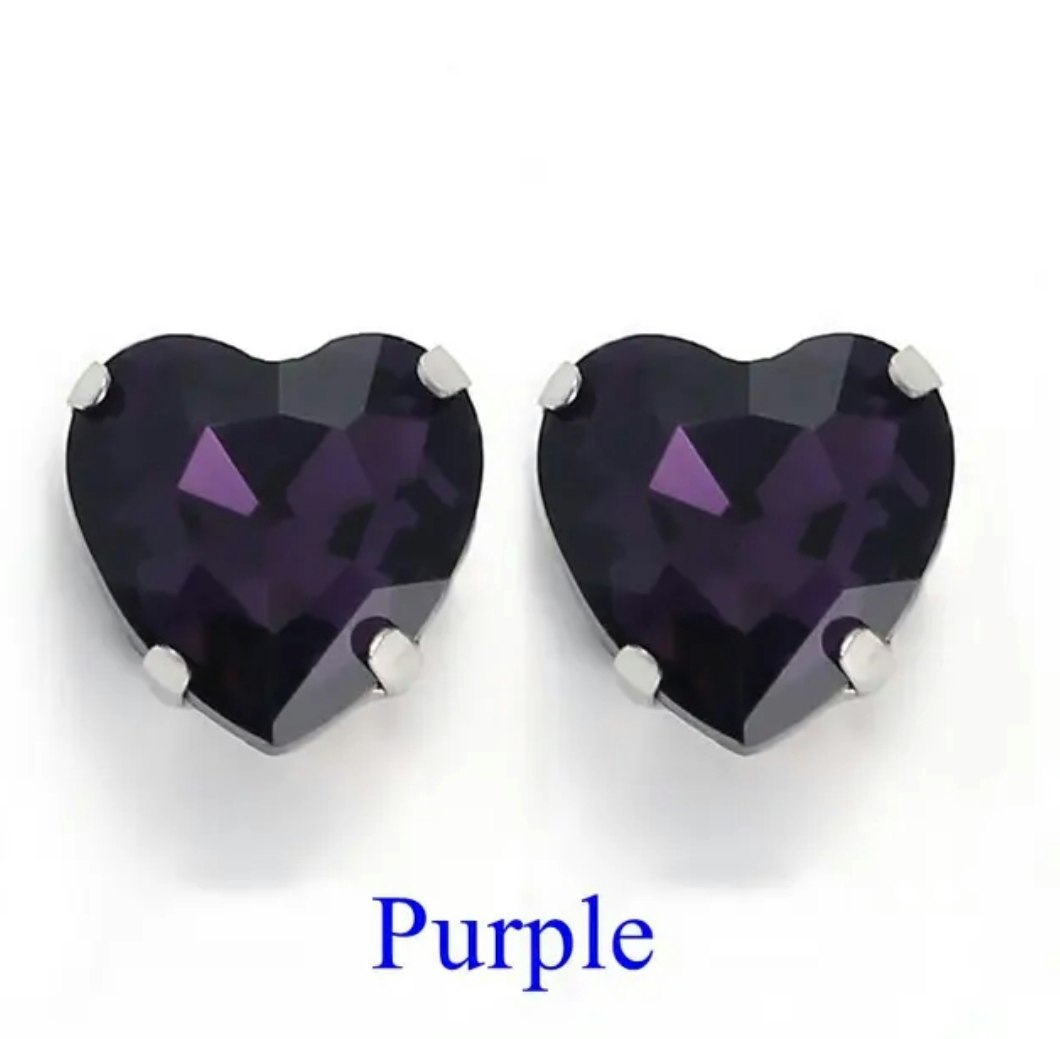 Sew on kristallhjärta Purple glas, 20st, 10mm