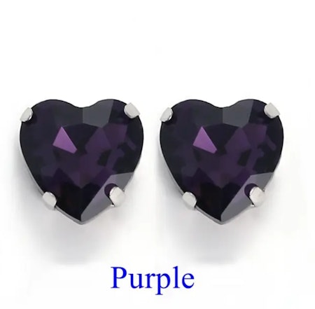 Sew on kristallhjärta Purple glas, 20st, 10mm