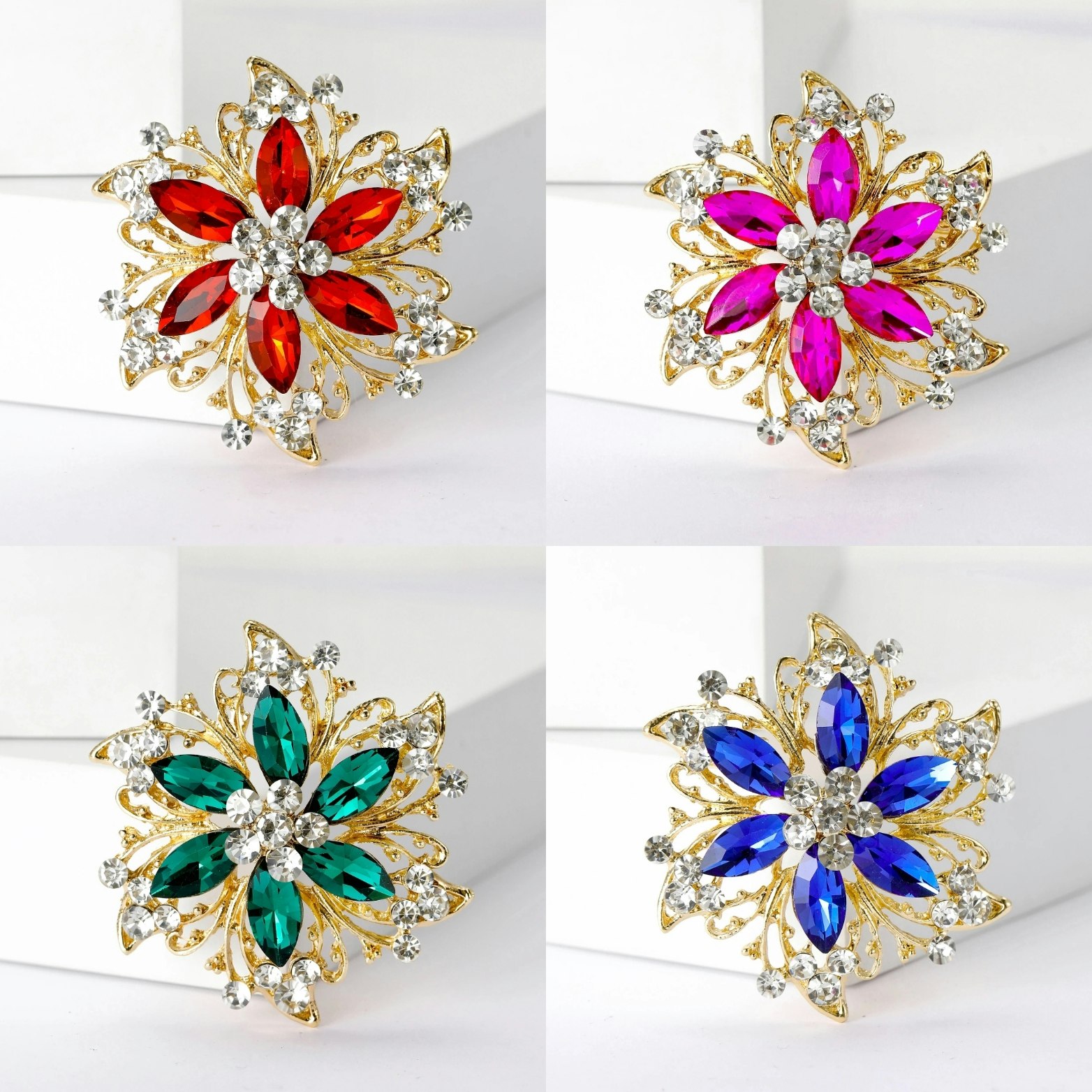 Smycke rhinestone flower (flera färger)