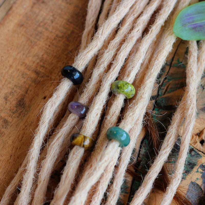 Grounding Energy Dread Crystal Bead Set of 5 - Raw Roots
