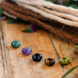 Grounding Energy Dread Crystal Bead Set of 5 - Raw Roots