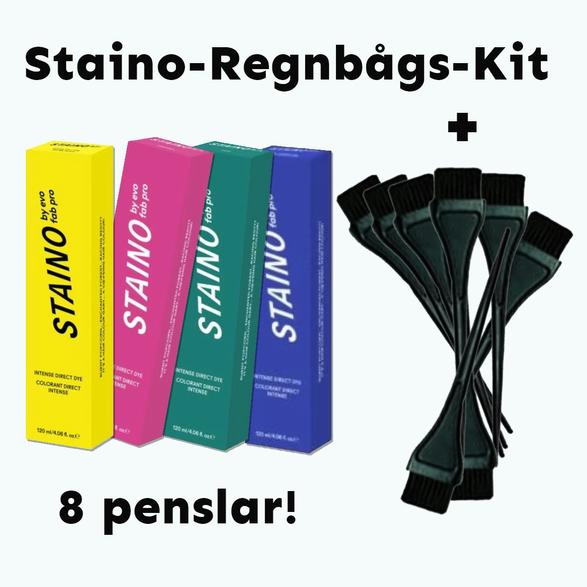 Specialdeal! Staino Regnbågs-kit & 8 st färgpenslar