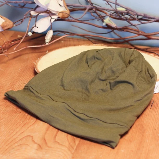 Thin Bamboo Satin Lined Bonnet Cap - Raw Roots