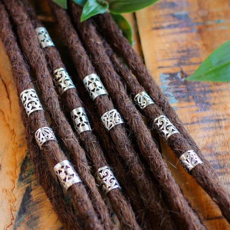 Large Silver Dread Cuff Set 9-10mm - Raw Roots