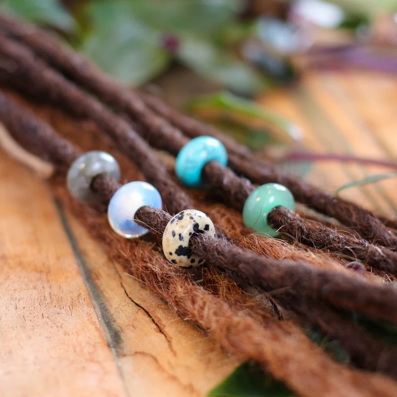 Positive Energy Dread Crystal Bead Set of 5 - Raw Roots