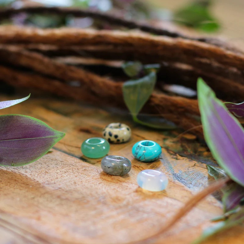 Positive Energy Dread Crystal Bead Set of 5 - Raw Roots