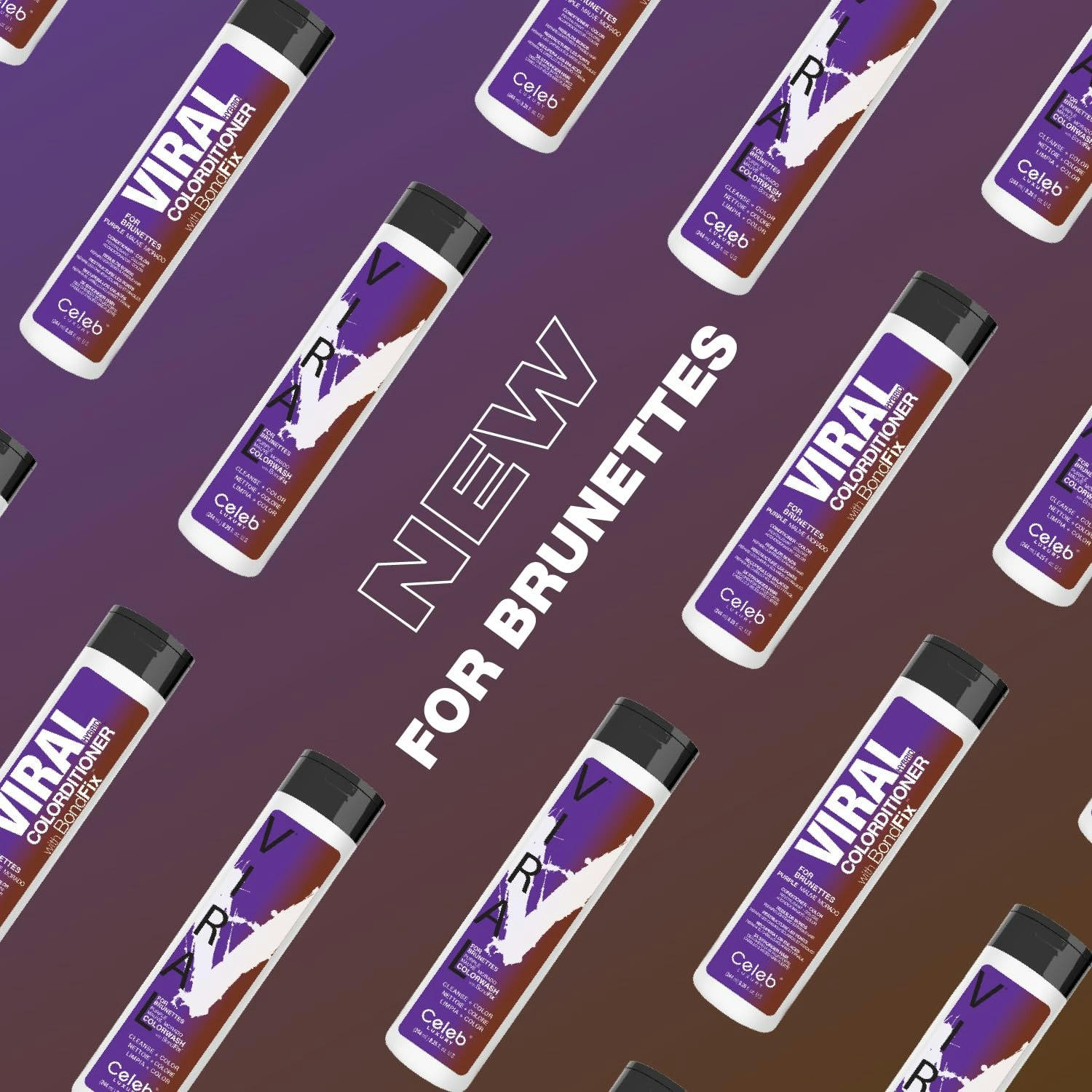 Purple FOR BRUNETTES,Viral Colorwash Schampo, Celeb Luxury