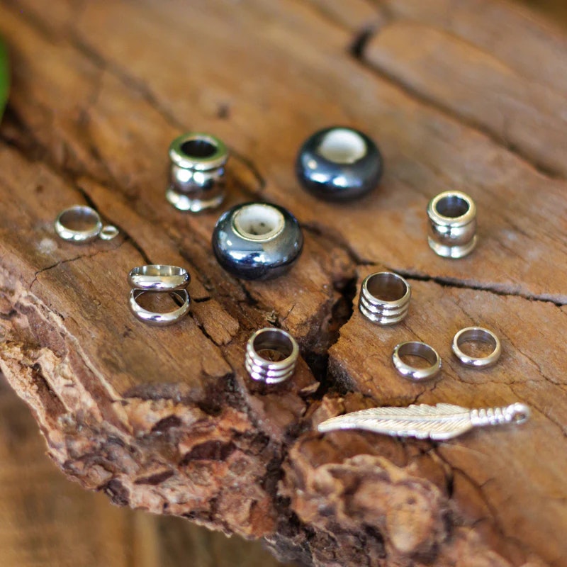 Small Silver Accents Dread Bead Jewellery-Raw Roots