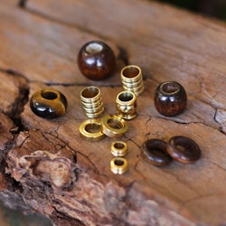 Earth & Gold Dreadlock Bead Set-Raw Roots