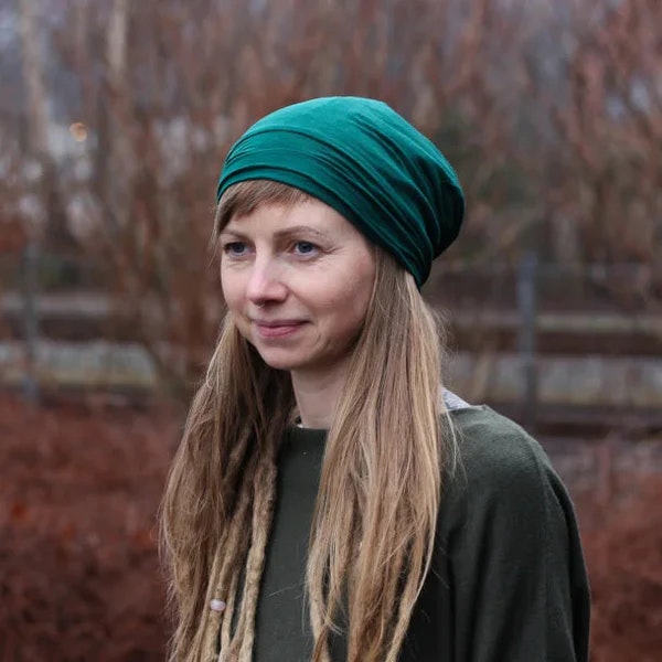 Thin Bamboo Satin Lined Bonnet Beanie - Raw Roots