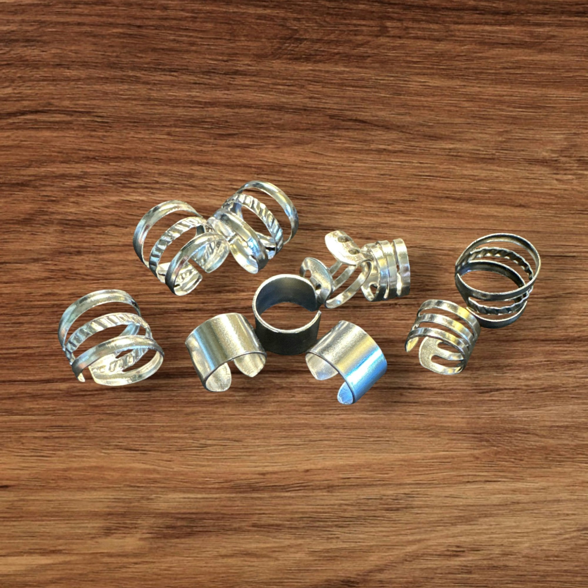 Silver Dread Cuff Set 8-10mm