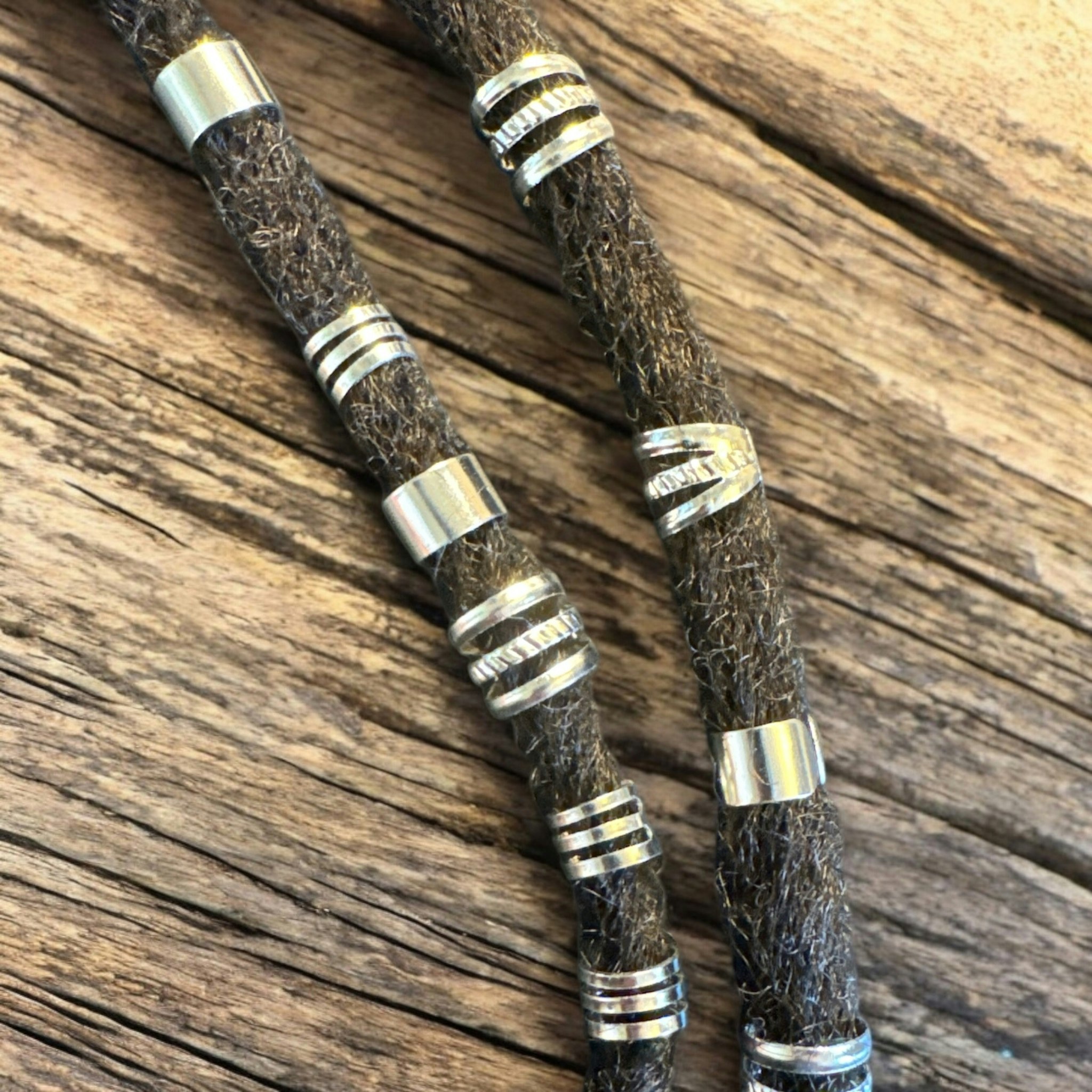 Silver Dread Cuff Set 8-10mm