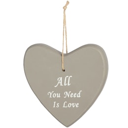 Skylt med text -All You Need Is Love