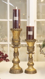 Ljusstake Hjort- Antikguld