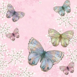 Servetter - Rosa fjärilar
