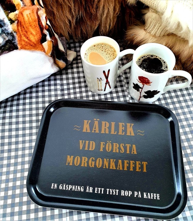 Kärlek vid första morgonkaffet - Bricka