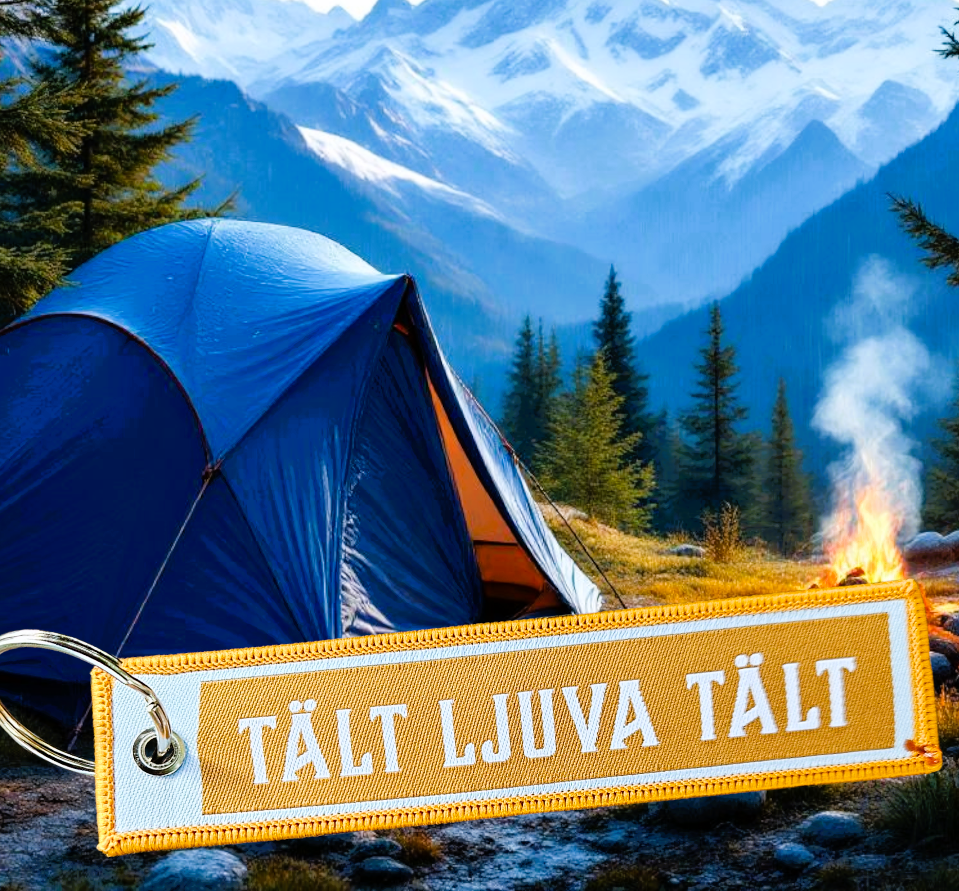 Tält ljuva tält Nyckelring/Tag
