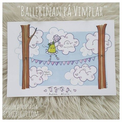 Doptavla: Ballerina på vimplar