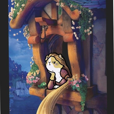 Poster, Arga Hamstern som Rapunzel
