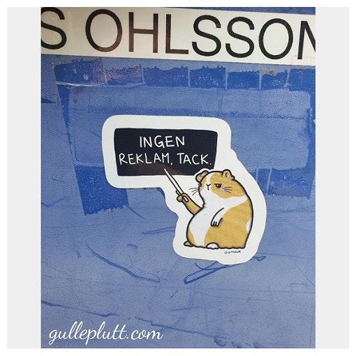 Klistermärke, Ingen Reklam, Arga Hamstern, (Klumparna)