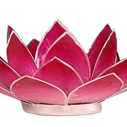 Ljuslykta, Lotusblomma för värmeljus, rosa med silverkant,