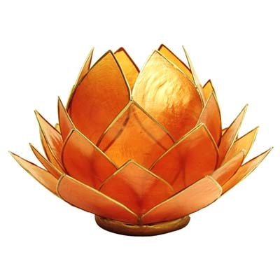 Ljuslykta, Stor lotusblomma för värmeljus, Orange
