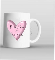 MUGG: Rosa Hjärta, Personlig med namn
