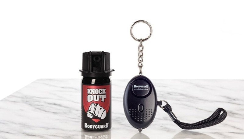 Försvarsspray med larm