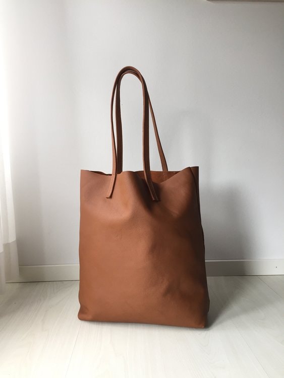 Raw Leather Tote Bag