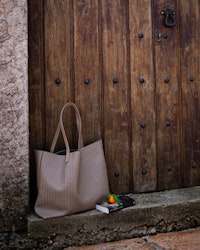 New Tote Bag - Herringbone Leather