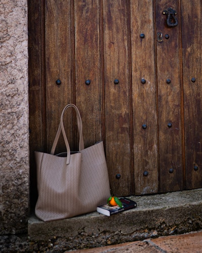 New Tote Bag - Herringbone Leather