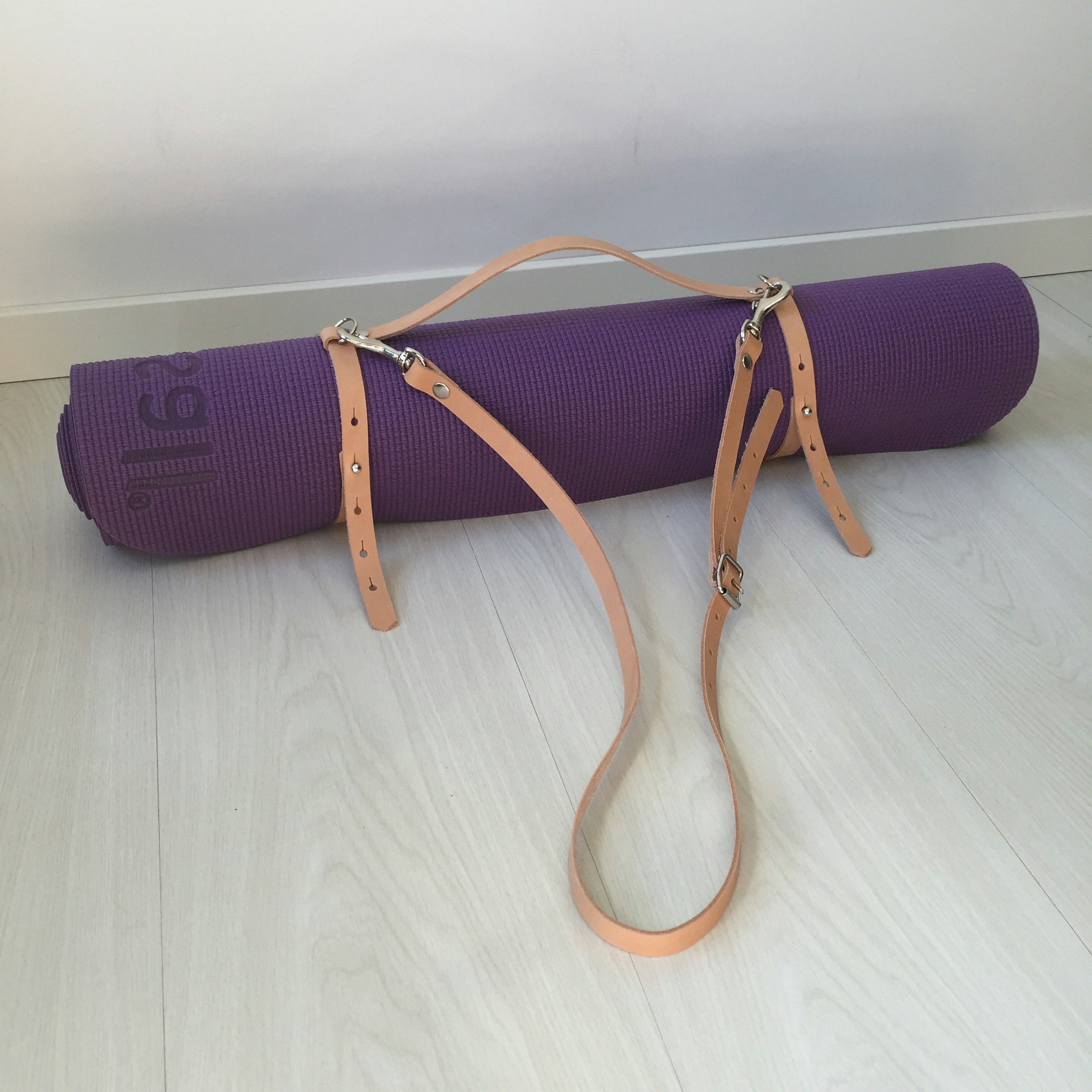 Yoga Mat Strap - Nude Leather