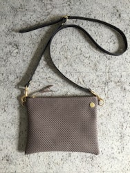 VIP Shoulder Bag - Taupe perforated & Taupe leather