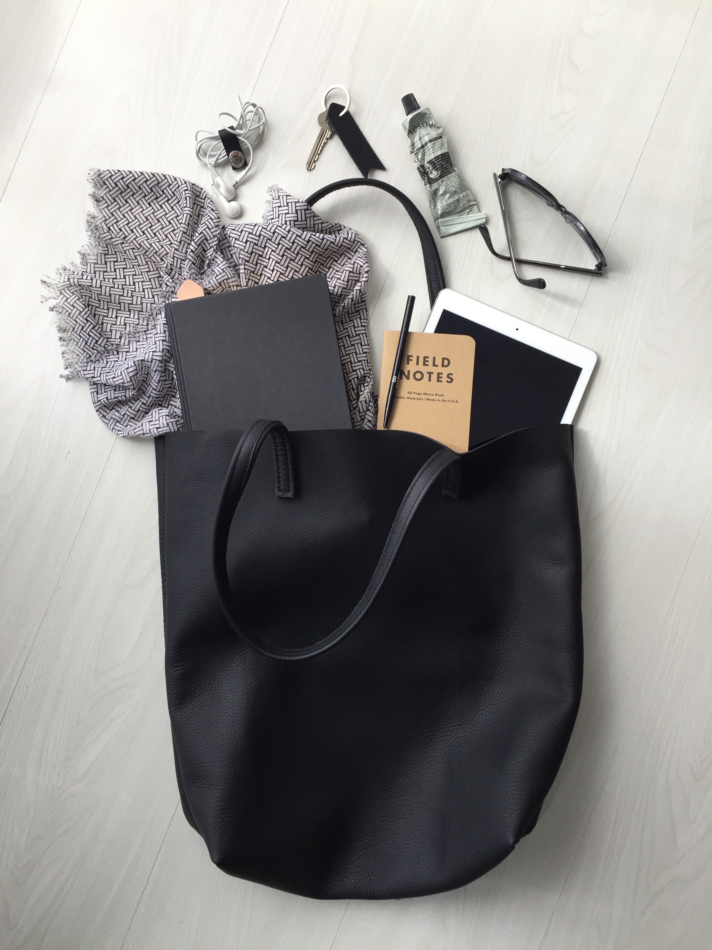 Raw Leather Tote Bag