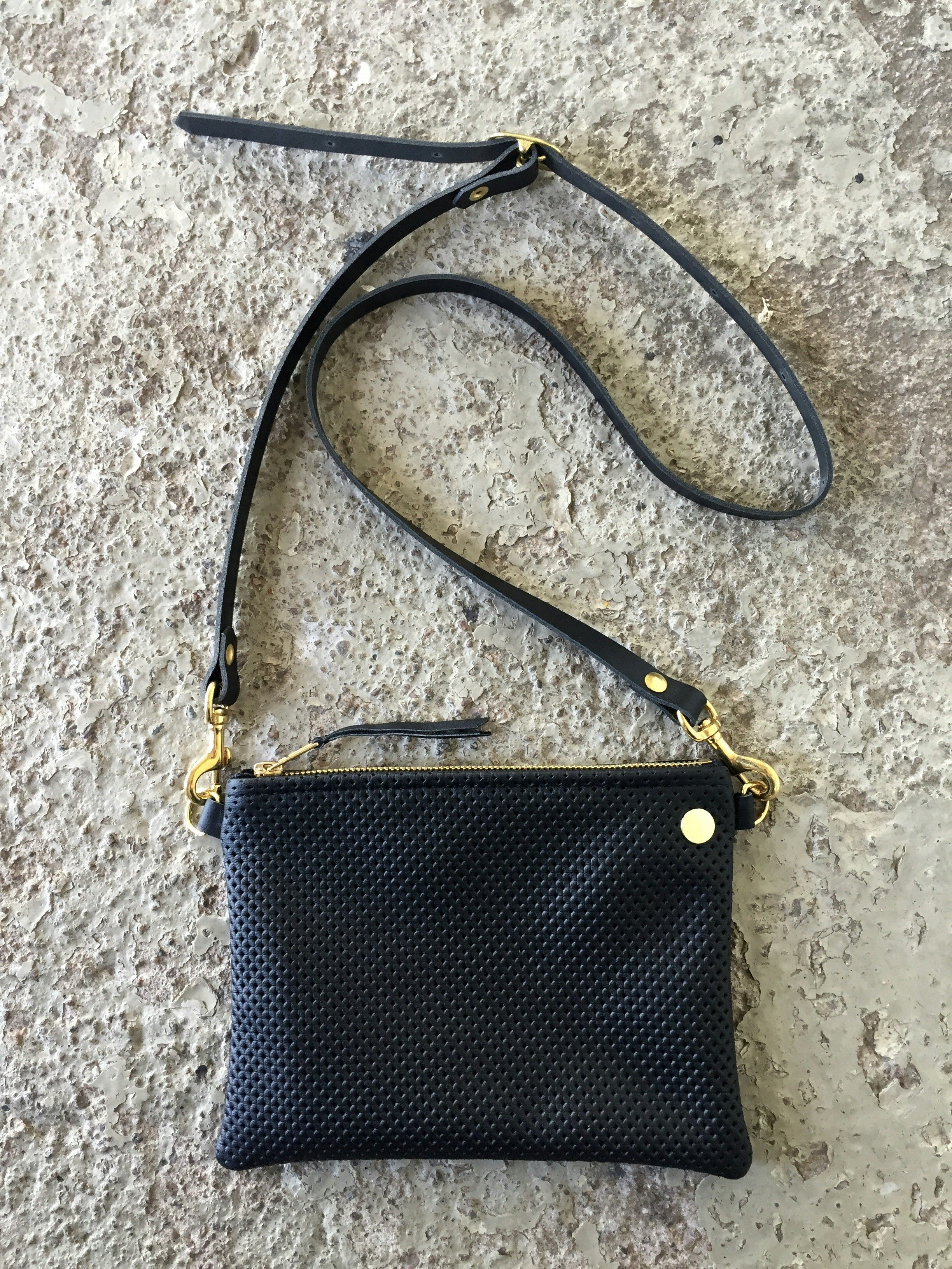 VIP Shoulder Bag - Black Perforated & Black