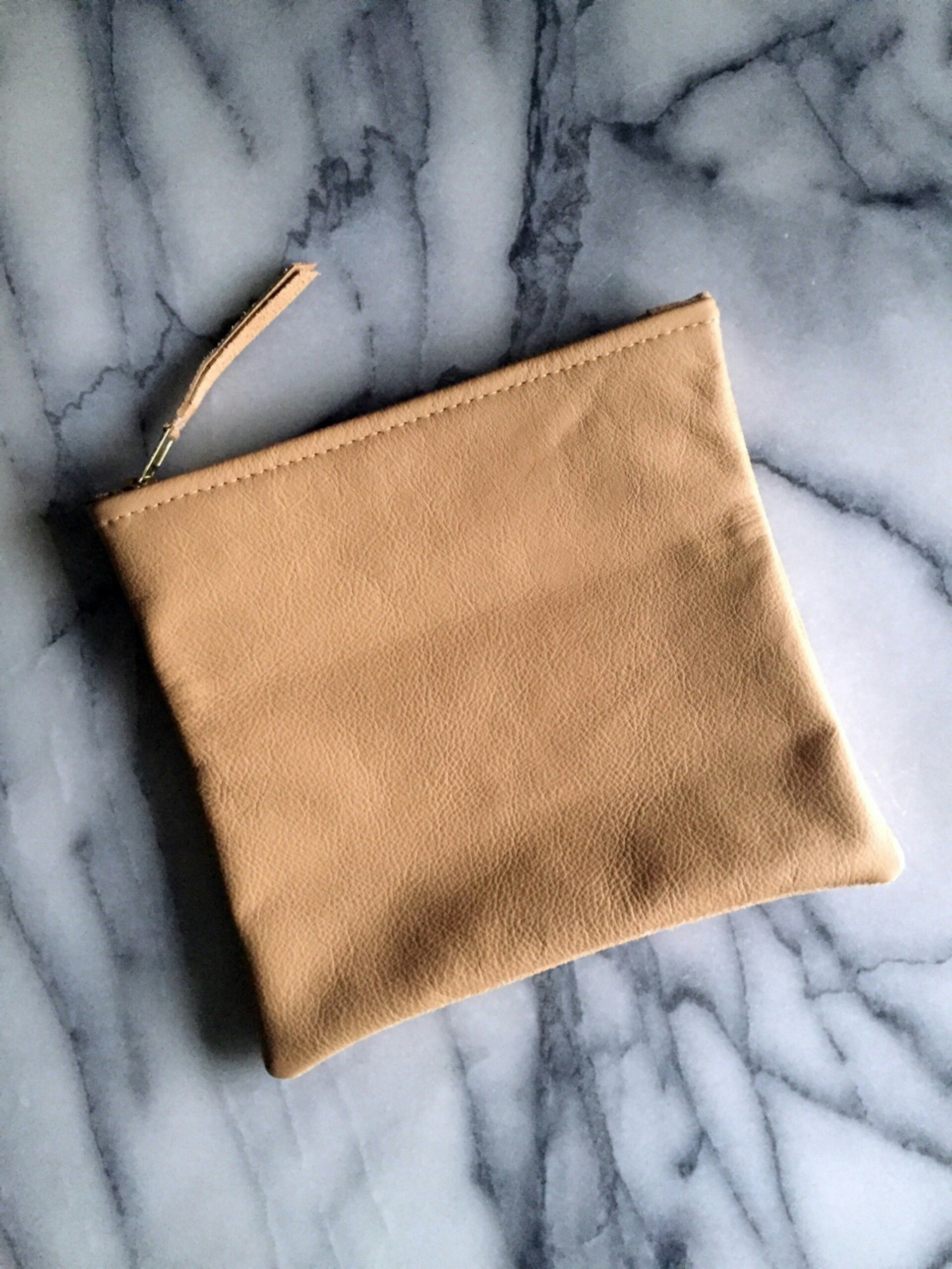 VIP Fold Over Bag - Nude Suede & Leather