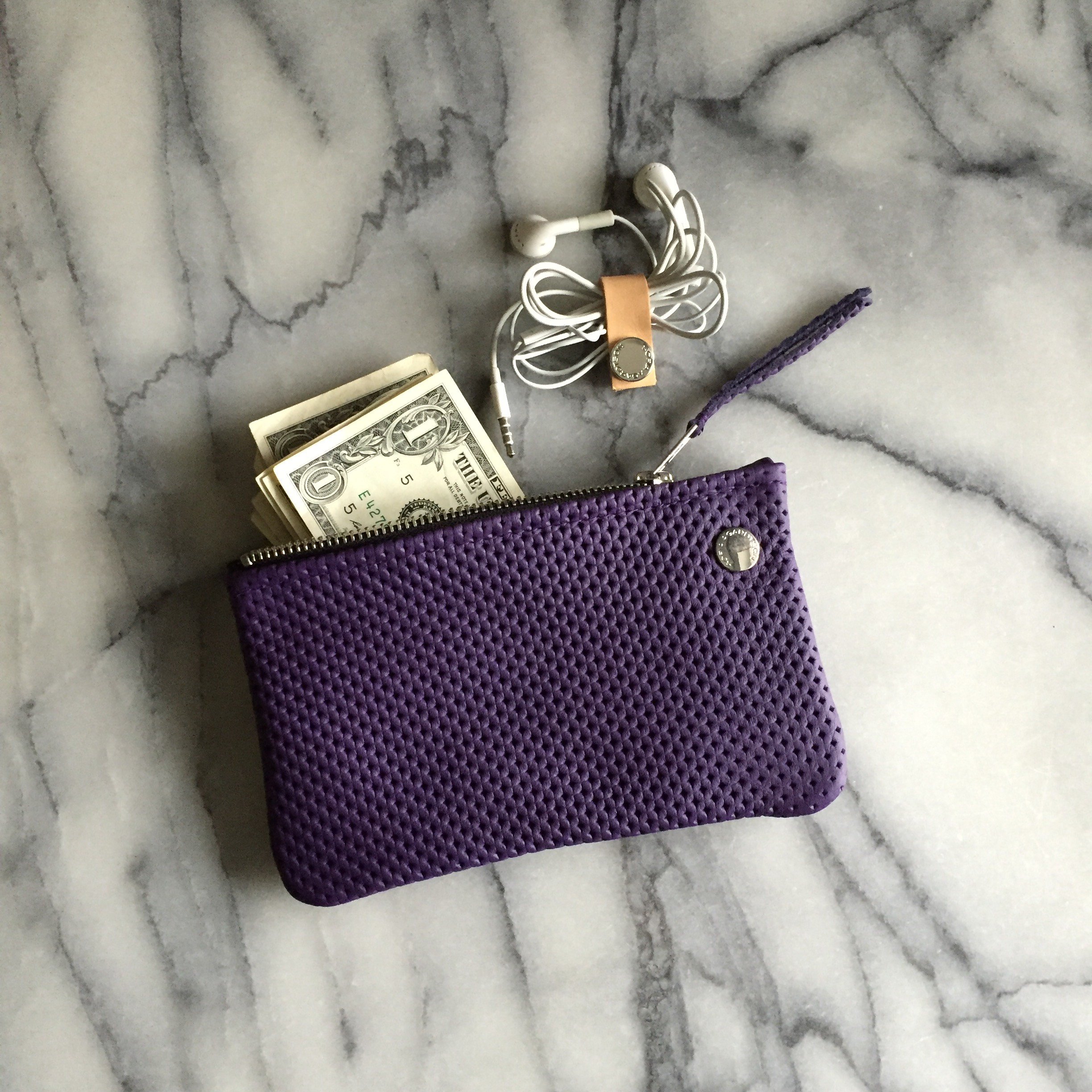 VIP iPhone Wallet - Purple Perforated Leather