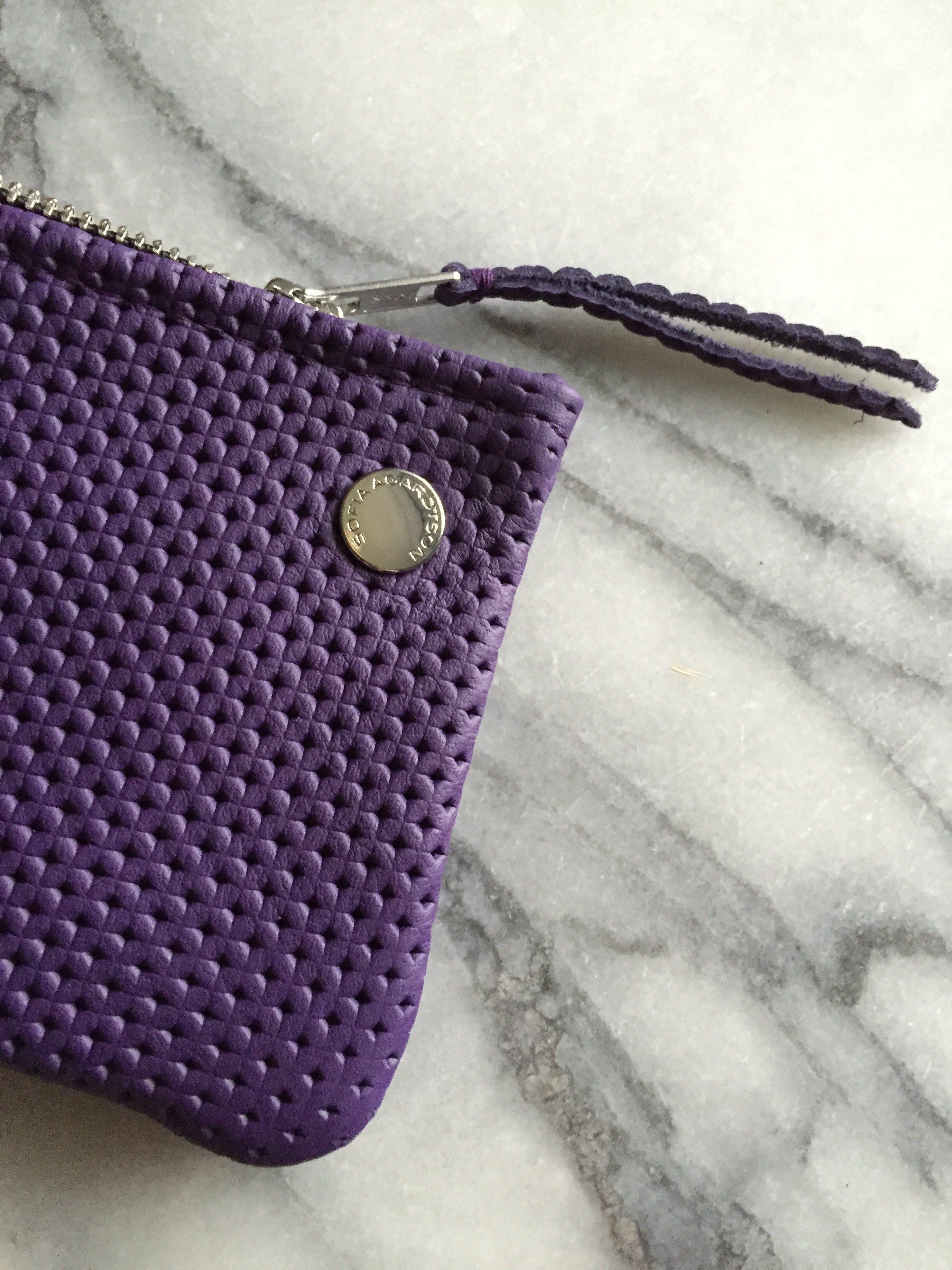 VIP iPhone Wallet - Purple Perforated Leather
