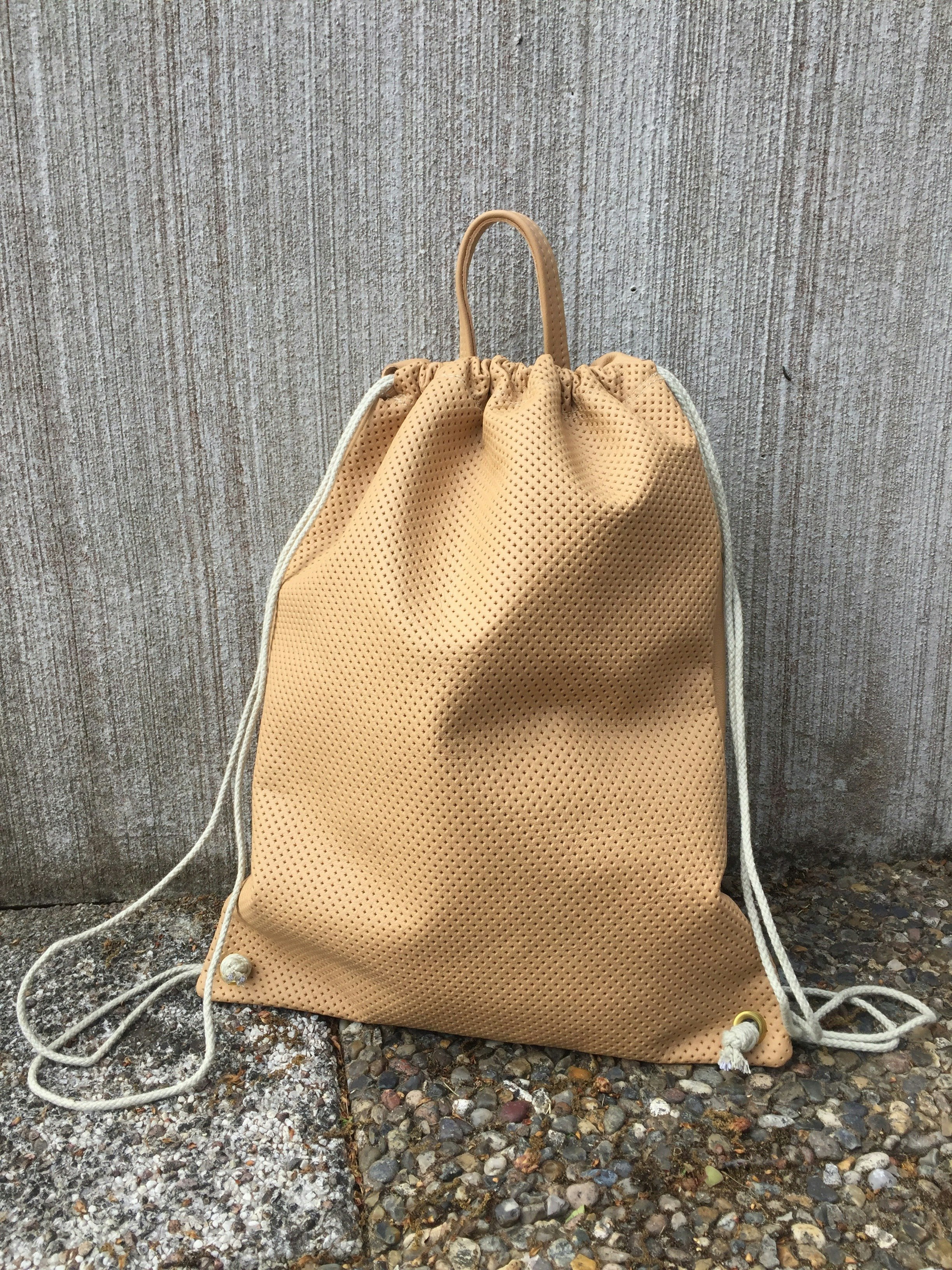 Leather Backpack - Nude