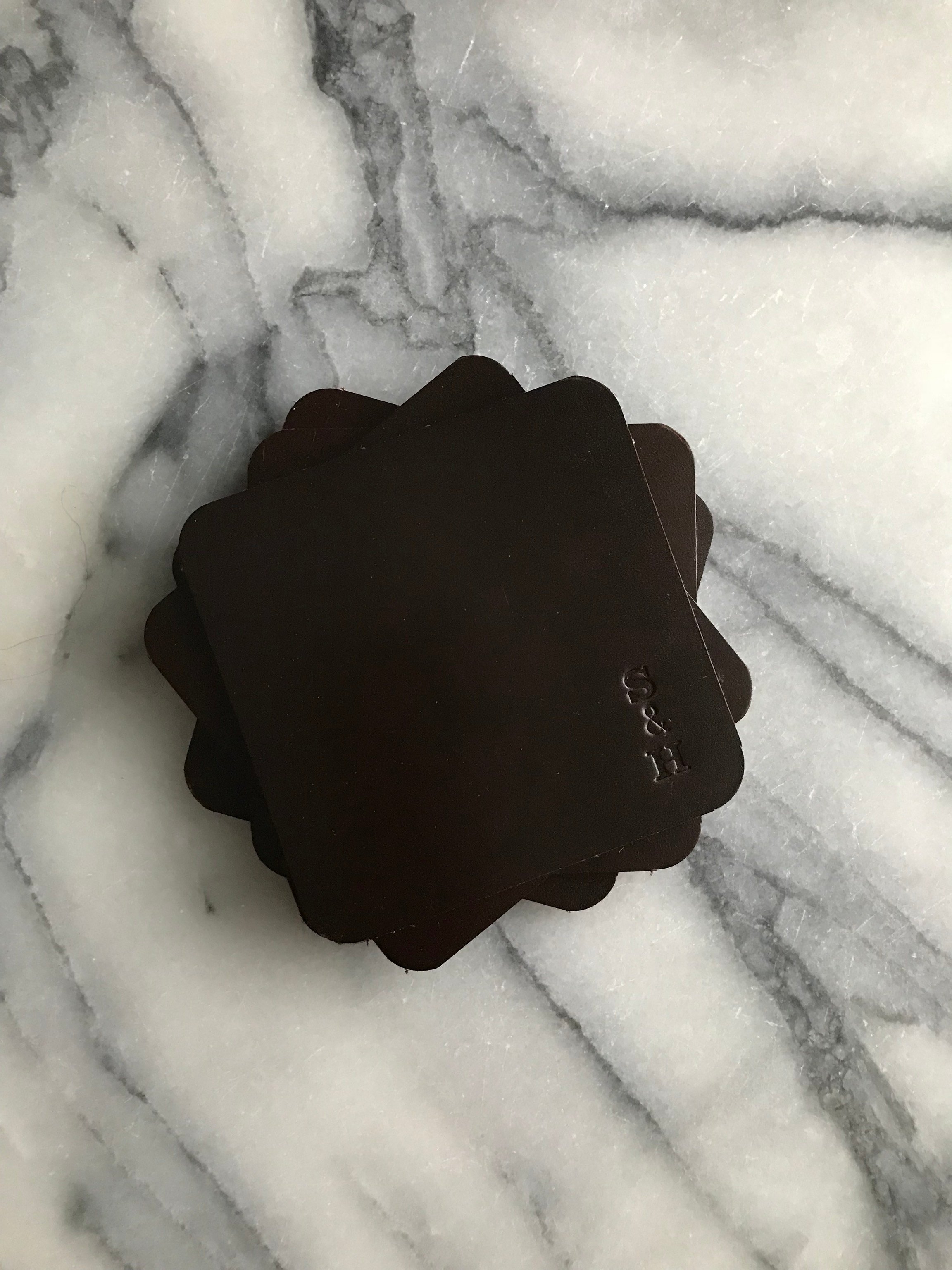 Leather Coasters Brown - Glasunderlägg i läder