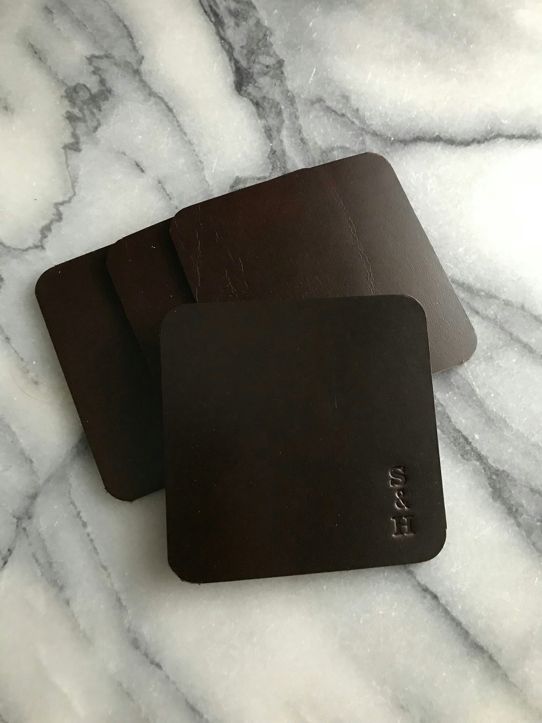 Leather Coasters Brown - Glasunderlägg i läder