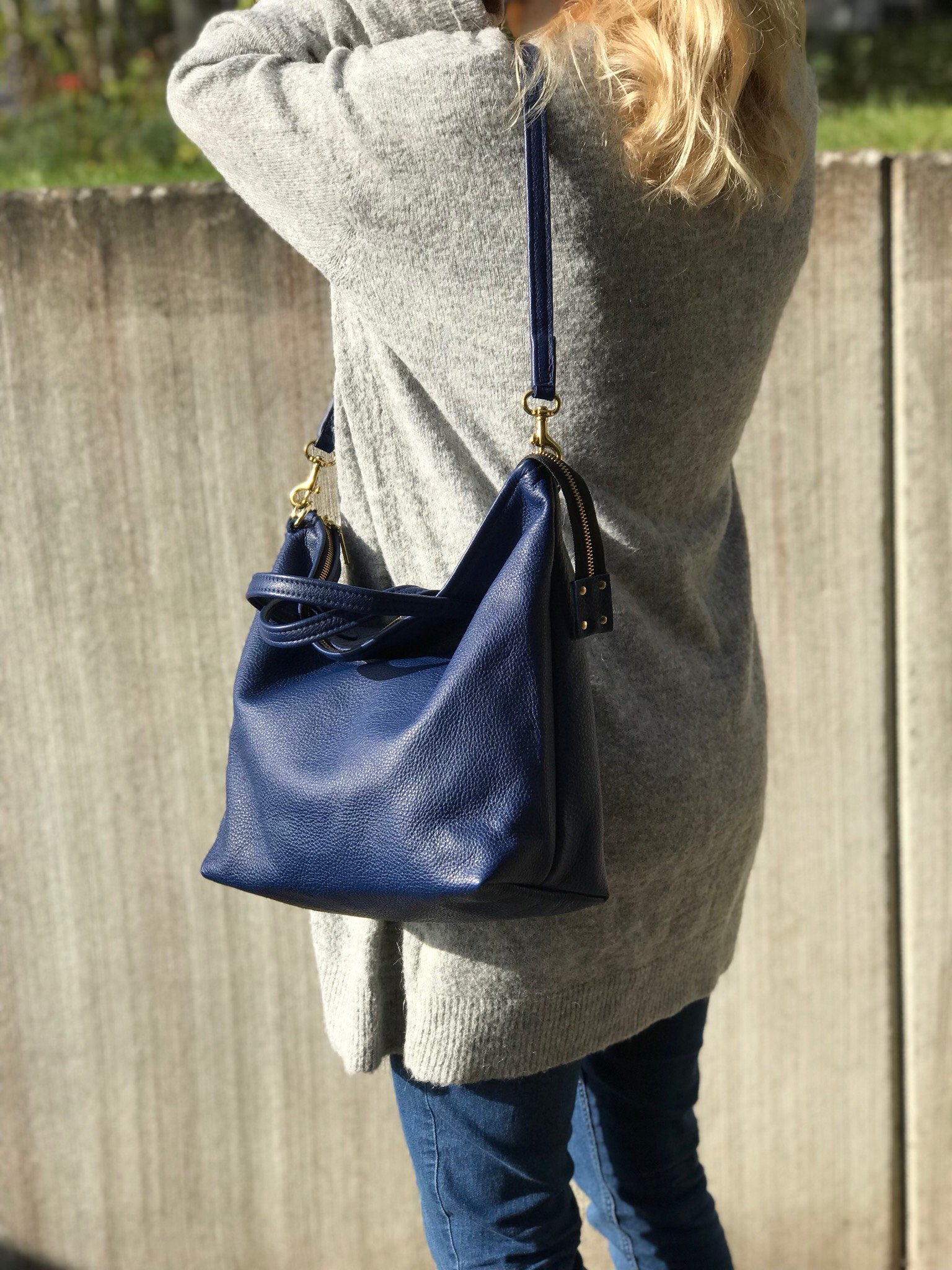 New Tote Bag w/ Zipper - Blue
