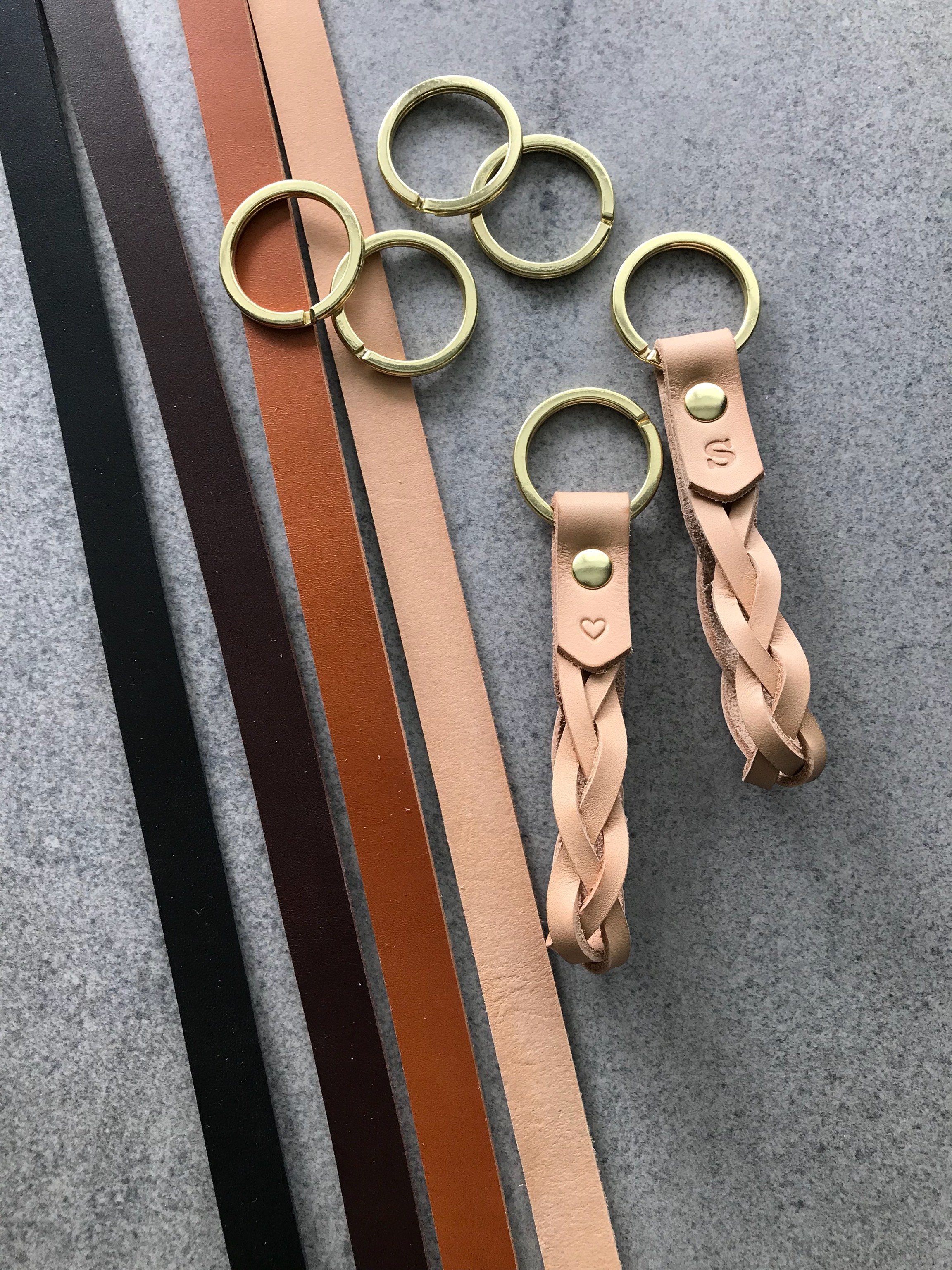 Keyring Braid - Flätad nyckelring i läder