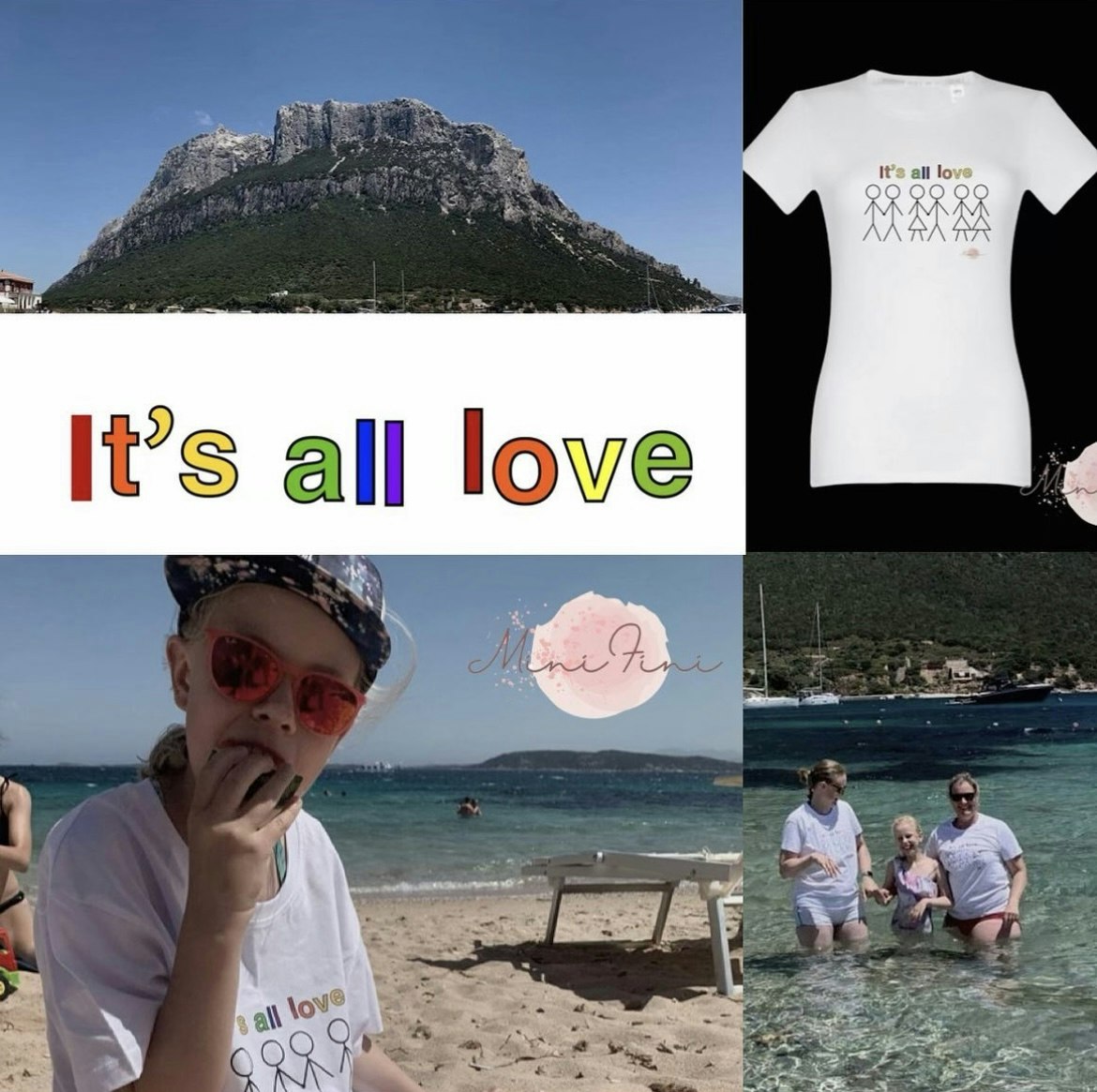 T-shirt/Topp It's all love från MiniFini Design inkl två armband