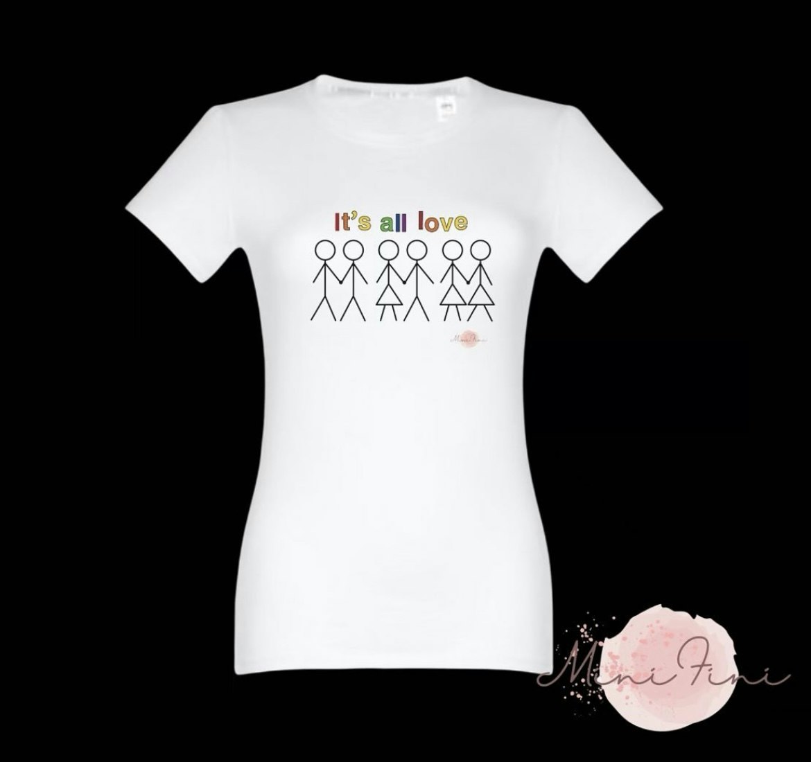 T-shirt/Topp It's all love från MiniFini Design inkl två armband